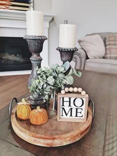 Tips On How To Decorate A Modern Coffee Desk Hobby Lobby Coffee Table Decor, Hobby Lobby Table Centerpiece, Fall Tray Centerpieces For Table, Wooden Tray Decoration Ideas, Round Tray Decor, Whimsigothic Home, Coffee Table Vignettes, Coffee Table Decor Tray, Coffee Table Centerpiece