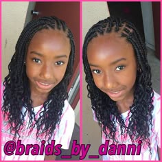 Curly Braids For Kids, Braids For Ten Year Olds, Kids Individual Braids, Toddler Individual Braids, Kids Box Braids Styles, Cute Hairstyles For Year 7 Old Braids, Braids For Black Girls 12-13, Braid Styles For Girls, Kids Box Braids