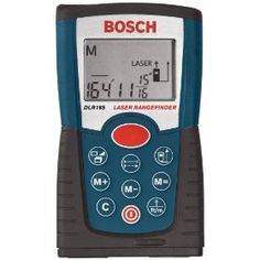 the bosch meter is on display in front of a white background with red and blue accents