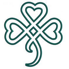 an irish shamrock with hearts in the center