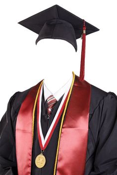 a male in a graduation gown and cap