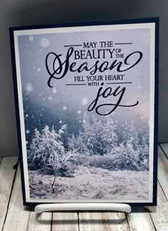 a christmas card with the words, may the beauty of season fill your heart joy