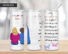 two personalized tumbles with the words you are so loved on them