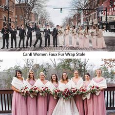 the same photo shows different women in dresses and men in tuxedos posing for pictures