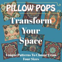 pillow pops transform your space to choose from four sizes