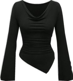 Fall V-neck Top For Club, High Stretch Long Sleeve Club Tops, High Stretch V-neck Tops For Night Out, Solid Long Sleeve Club Tops, High Stretch Winter Club Tops, High Stretch Club Tops For Winter, High Stretch Tops For Club In Winter, Fall Club Tops With Stretch, Stretch Tops For Club In Fall