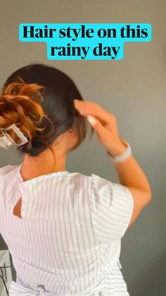 Easy Up Due Hairstyles, Lobster Claw Hairstyle, Cute Ways To Do Your Hair With A Claw Clip, Hairstyle For Lazy Days, Hairstyles For The Rain Rainy Days, Lazy Hair Clip Styles, Teacher Hairstyles Claw Clip, Lazy Summer Hairstyles, Low Pony Claw Clip