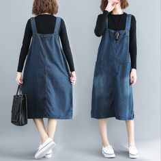 Introducing the Women's Loose Jean Dress, a fresh take on fashion with the New Fashion Suspender Denim Overall Bib Dress. This pinafore-style dress combines casual charm with a loose, comfortable fit, ideal for everyday wear. The suspender straps add a playful touch, perfect for layering over your favorite tops for a stylish ensemble. Embrace versatility and comfort with this must-have denim piece that pairs effortlessly with sneakers or sandals. #DenimDress #AffiliateLink Straight Pinafore Dress, Adult Dresses Casual, Loose Jumper Dress, Pinafore Dress Pattern Adult, Pinafore Dress Pattern Ladies Free, Cord Pinafore Dress Pattern, Flannel Pinafore Dress, Denim Suspenders, Bib Dress