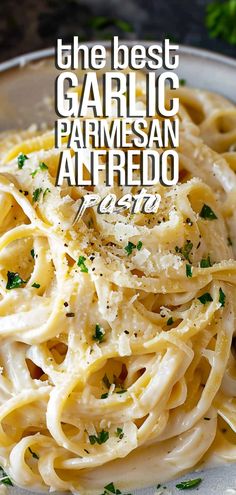 the best garlic parmesan alfredo is on display in this advert for an italian restaurant