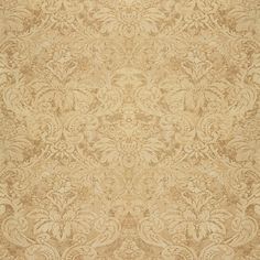 an old fashioned wallpaper pattern in beige and gold colors with intricate designs on it