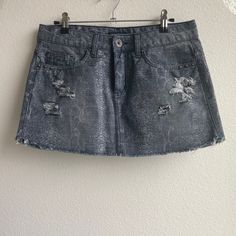 "Vintage Snakeskin Print Mini Low Rise Denim Skirt Size 36 on tag, low rise waist about 30\" around and 12\" long This item is one of a kind, so you will receive this exact item! It will be shipped in one to two days. Check our reviews about fast shipping and quality items!  We are a sustainable, curated and custom shop called AKIND - bringing new trends to one of a kind thrifted and vintage! We treat each order with care and are appreciative for each one. Please don't hesitate to contact us with questions about sizing or other; we respond quickly! We currently don't accept returns/exchanges due to the difficulty, delayed times, and expensiveness of shipping during a pandemic. Thank you for understanding!" High Rise Fitted Skort Y2k Style, Y2k High Rise Fitted Skort, Y2k Mid-rise Fitted Skort, Y2k Fitted Mid-rise Skort, Y2k Style Fitted Mid-rise Skort, High Rise Fitted Y2k Skort, Fitted Denim Rock Bottoms, Rock Style Fitted Denim Bottoms, Fitted Rock Style Denim Bottoms