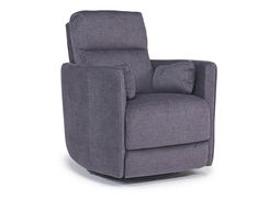 the reclining chair is upholstered and ready to be used in any room