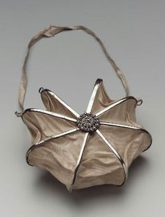 Heptagonal Bag | French | About 1800 Regency Fashion, Kelly Bag, Beautiful Beautiful, Frame Bag, Vintage Glam, Vintage Purses, Chatelaine, Accessories Bags, White Ribbon