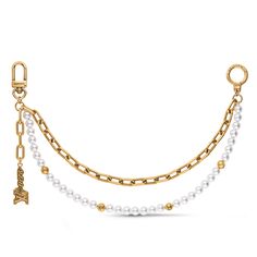 LOUIS VUITTON® - Chain Belt Pearls Bag Charm - Gold Pearls Bag, Louis Vuitton Chain, Luxury Backpack, Pearl Bag, Wallet Pouch, Buckle Shoes, Monogram Bag, Fashion Jewelry Earrings, Chain Belt