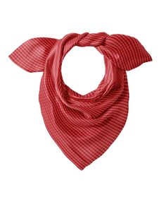 Strut the range in style with janie handwoven cowboy scarf! a classy mini check with mustard and magenta checks on a red-hot ground. the featherweight silk has a subtle lustrous shine and a beautifully crinkled texture that feels great against the skin. and you know you're doin' right by supporting artisans and ethical handweaving.    wear it wild rag style! this scarf can be worn loosely rolled on the diagonal and wrapped around the neck. we also love folding it into a triangle placing that at your chest and crisscrossing the tails behind your neck. the tails can hang loose in the front or be tied into a knot. Cowboy Scarf, Hot Tamale, Hot Tamales, Silk Bandana, Wild Rag, Hang Loose, Scarf Tying, Red Hot, Womens Scarves