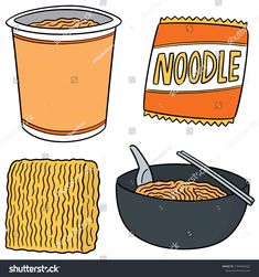 noodle soup in a bowl with chopsticks next to it and a bag of noodles