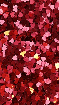 red and pink heart shaped confetti