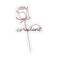 a sticker with the word corline written in cursive writing on it