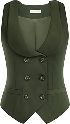 Ladies' Slim Sleeveless Green Vest Formal Suit with Lapel Collar Single Breasted Buttons 2XL : Amazon.co.uk: Clothing Victorian Capelet, Wedding Magician, Concert Wedding, Band Performance, Dressy Vest, Women Waistcoat, Womens Waistcoat, Cape Cloak, Double Breasted Vest