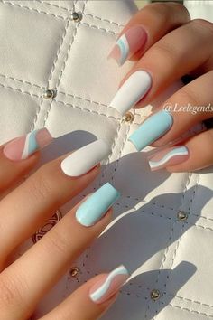 Spring Acrylic Nails, Colorful Nails, Cute Acrylic Nail Designs, Simple Acrylic Nails, Cute Gel Nails, Acrylic Nails Coffin Short, Summer Acrylic Nails, Short Acrylic Nails Designs