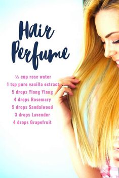 15 Best Sweet Smelling Essential Oil Recipes - A Less Toxic LifeA Less Toxic Life Oils For Your Hair, Hair Perfume Diy, Perfume Oil Recipes, Diy Perfume Recipes, Scents Perfume, Flowy Hair, Sandalwood Perfume, Essential Oil Perfumes Recipes, Soap Fragrance