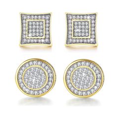 PRICES MAY VARY. 2 Pairs Halo Stud Earrings Set: Elevate your style with our dynamic duo of cubic zircon earrings. This set features two distinct styles, offering versatility for any occasion. Whether you prefer the sleek sophistication of silver or the timeless allure of gold, there's a pair to suit your taste. Earrings For Men Women: Designed for both men and women.Their style design and craftsmanship make them a perfect accessory for anyone looking to add a touch of glamour with a hip-hop vib Gold Earrings For Men, Luxury Jewelry Brands, Earrings For Men, Zircon Earrings, Halo Earrings Studs, Dynamic Duo, Cubic Zirconia Earrings, Stud Earrings For Women, Zirconia Earrings