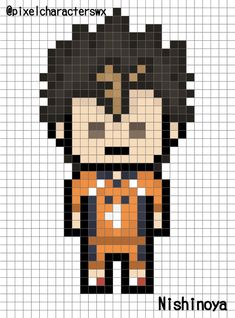 an image of a pixellated character made out of squares with the words nishi noya on it