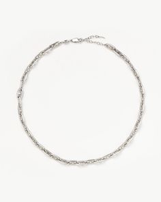 Mariner Chain Choker | Silver Plated. Our Take on the Classic Anchor-Style Chain. This Versatile Chain Choker Features Interlocking Oval Links for a Timeless Look, the Ultimate Base Layer. Wear Solo or Layer with a Pendant Necklace. Metal: Rhodium Plate on Brass Length: 420mm Width: 6. 3mm Weight: 24. 4g Product Code: Yn-S-N1-Ns Silver Choker Necklace With Chain Detail, Silver Chain Metal Choker Necklace, Silver Metal Choker With Adjustable Chain, Silver Alloy Chain Choker, Luxury Silver Metal Choker, Choker Silver, Star Earrings Stud, Chain Choker Necklace, Silver Plated Necklace