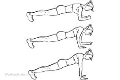 a woman is doing the plank exercise with her legs spread out and one leg bent down