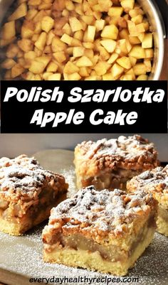 polish saarlotka apple cake on a baking sheet