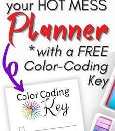 an image of a planner with the text, color - coding key and other items