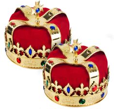 PRICES MAY VARY. A Truly Royal Accessory , Great to Match Most King's Costumes or Use it As a Paty Hat Very Comfortable One Size Fitst Most Crown With Beautiful Colorful Jewels, Jewels provide Regal accents You'll feel like king for a day in these Majestic Crown Great for Mardi Gras, Halloween, Birthday Parties, Baby Showers, Theatrical Productions King's Crown is a truly royal costume. Great to Match most king's costumes or just use it as a party Hat. the crown is red with gold and colorful jew Gold King Crown, Royal Costume, King's Crown, King Costume, Crown For Kids, King Crown, Royal King, Crown Hat, Kids Dress Up