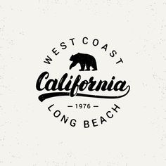 the logo for west coast california long beach, with an image of a bear on it