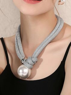 An exclusive offer for you——Affordable prices at Stylewe store, SPU: 17NE5B927E, Color: Silver Black Champagne Rose Gold, Theme:All Season, Style:Elegant. Big Pearl Necklace, Multi Layer Necklace Beads, Chunky Chain Necklaces, Pearl Decor, Statement Choker Necklace, Faux Pearl Necklace, Rope Necklace, Pearl Pendant Necklace, Multi Strand Necklace