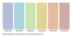 the color chart for winter rainbow scheme