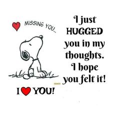 a snoopy dog with the words i love you