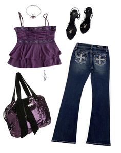 2000s Fashion Inspiration, Outfits 2000s, 2000s Clothes, Purple Outfits