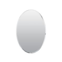 an oval mirror is shown against a white background