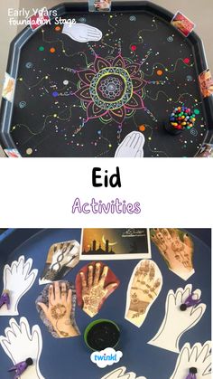 Celebrate Ramadan and Eid in your early years setting with these lovely eid activities. Thanks to @tufftrayswithsoph Kathleen Cunningham Eid Ul Fitr Activities For Kids, Eid Al Fitr Activities For Kids, Ramadan Tuff Tray Ideas, Eid Activities For Babies, Eid Al Fitr Activities, Eid Ideas For Kids, Eid Activities Eyfs