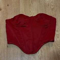 Zara Satin Red Bustier Top, Zippered Back. Super Sturdy, Brand New With Tags, Never Worn! Elegant Red Underbust Corset, Elegant Red Corset With Boned Bodice, Elegant Red Corset With Corset Back, Red Evening Corset With Boning, Red Sleeveless Corset With Boning, Red Evening Corset, Red Corset With Corset Back For Evening, Red Sleeveless Boned Bodice Corset, Red Elegant Formal Corset