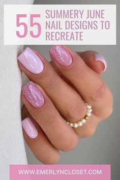 June nails + June nail designs + Summer nails Summer Gel Nails Squoval, Summer 2024 Manicure, Trendy Nails Ideas 2024 June, June Nails 2024, Simple Classic Nails, Cute Summer Nails 2024, Nail Ideas For August, Classy Beach Nails, Fun Manicure Ideas