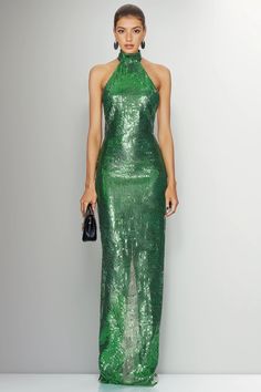 Olivia Mark - Sleek Green Halter Neck Sequin Sleeveless Backless Bodycon Long Party Dress Green Sleeveless Sequin Evening Dress, Green Sleeveless Sequin Dress, Luxury Sequined Sleeveless Halter Dress, Green Sequined Sleeveless Gown, Iridescent Green Sequin Dress, Long Party Dress, Halter Neck Dress, Halter Maxi Dresses, Party Dress Long