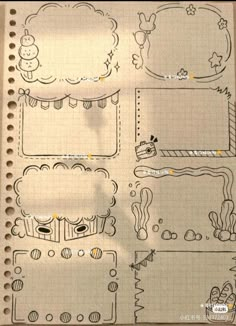 a notebook with some drawings on it