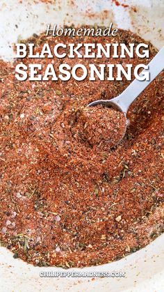 A spoonful of the delicious blackening seasoning inside a big bowl. Blackening Seasoning Recipe, Fish Seasoning Recipe, Blackening Seasoning, Fish Steak, Homemade Dry Mixes, Blackened Seasoning, Homemade Seasoning, Homemade Spice Mix, Dry Rub Recipes