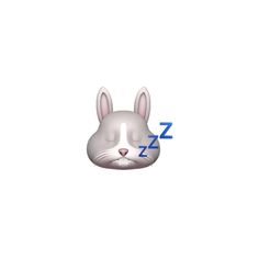 an image of a rabbit sleeping on top of a white surface with the word sleep below it