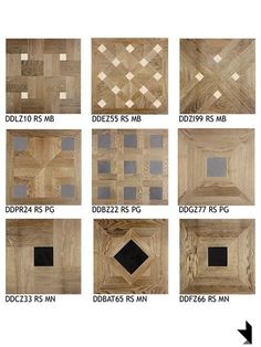 the different types of wood flooring are shown in this image, and there is no image on it