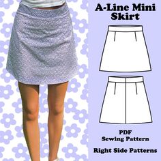 a line mini skirt sewing pattern