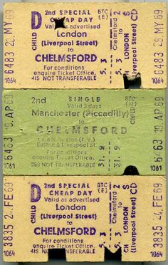 two old concert tickets with the word sheffield on them