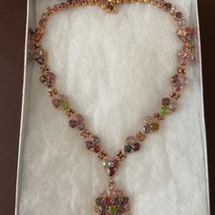 Beautiful Necklace Different Color Stones Made In Thailand Heart Shaped Mounted In Enameled Copper. Color Stones, Enameled Copper, Enamel Necklaces, Copper Necklace, Beautiful Necklace, Stain Colors, Flower Necklace, Beautiful Necklaces, Womens Jewelry Necklace