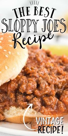 the best sloppy joes recipe on a white plate